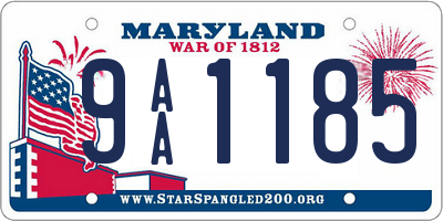 MD license plate 9AA1185