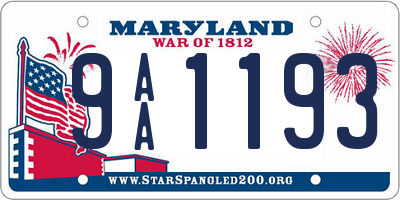 MD license plate 9AA1193