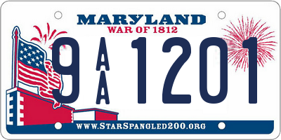 MD license plate 9AA1201