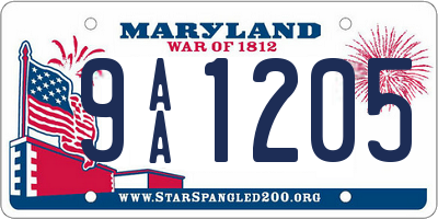 MD license plate 9AA1205