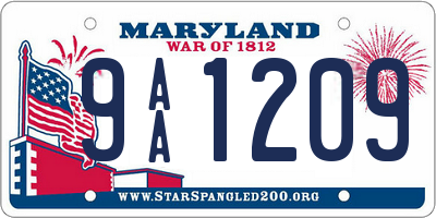 MD license plate 9AA1209