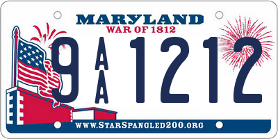 MD license plate 9AA1212