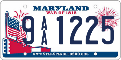MD license plate 9AA1225