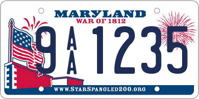 MD license plate 9AA1235