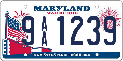 MD license plate 9AA1239
