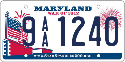 MD license plate 9AA1240