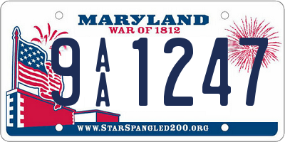 MD license plate 9AA1247