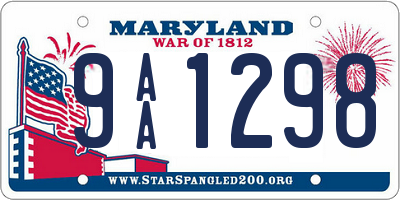MD license plate 9AA1298