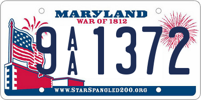 MD license plate 9AA1372