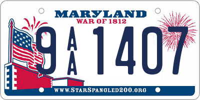 MD license plate 9AA1407