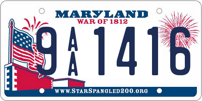MD license plate 9AA1416