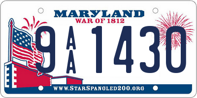 MD license plate 9AA1430