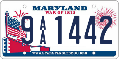 MD license plate 9AA1442