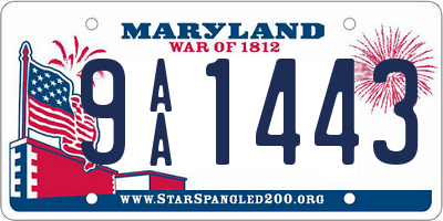MD license plate 9AA1443