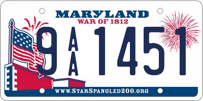 MD license plate 9AA1451