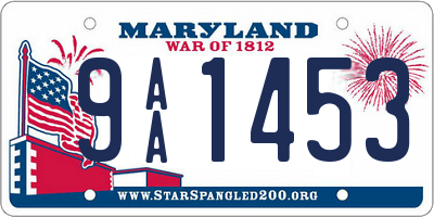 MD license plate 9AA1453