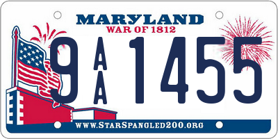 MD license plate 9AA1455