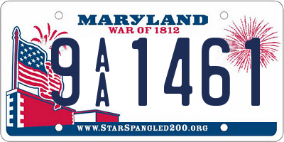 MD license plate 9AA1461