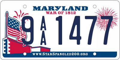 MD license plate 9AA1477