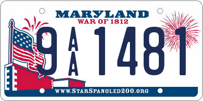 MD license plate 9AA1481