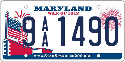MD license plate 9AA1490