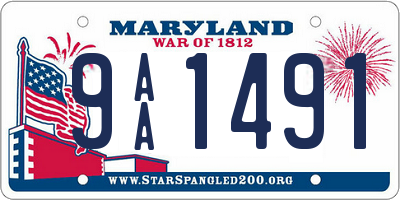 MD license plate 9AA1491