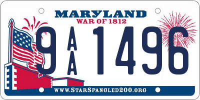 MD license plate 9AA1496