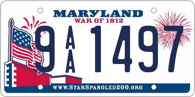 MD license plate 9AA1497