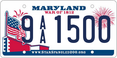 MD license plate 9AA1500