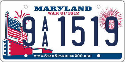 MD license plate 9AA1519