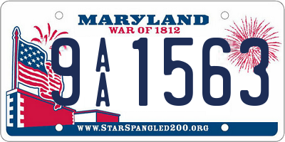 MD license plate 9AA1563