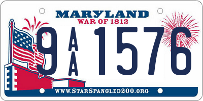 MD license plate 9AA1576