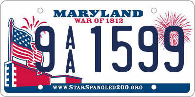 MD license plate 9AA1599