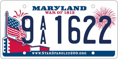 MD license plate 9AA1622