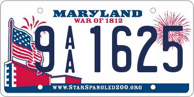 MD license plate 9AA1625