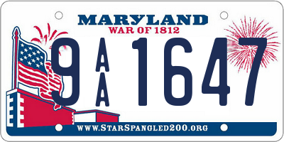 MD license plate 9AA1647