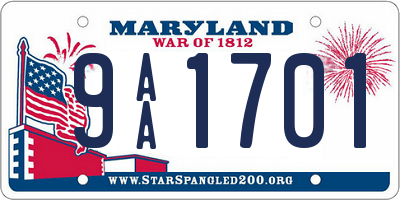MD license plate 9AA1701