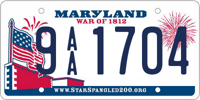 MD license plate 9AA1704