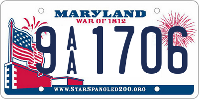 MD license plate 9AA1706
