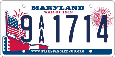 MD license plate 9AA1714
