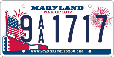 MD license plate 9AA1717