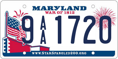 MD license plate 9AA1720