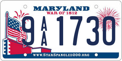 MD license plate 9AA1730