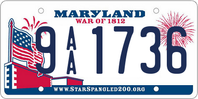 MD license plate 9AA1736