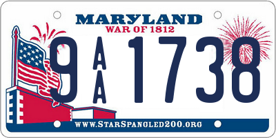 MD license plate 9AA1738
