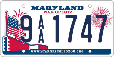 MD license plate 9AA1747