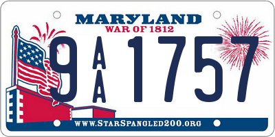 MD license plate 9AA1757