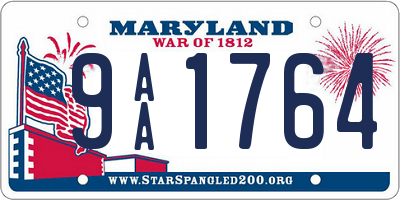 MD license plate 9AA1764