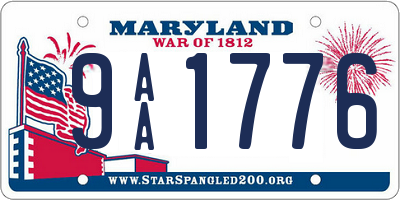 MD license plate 9AA1776