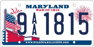 MD license plate 9AA1815